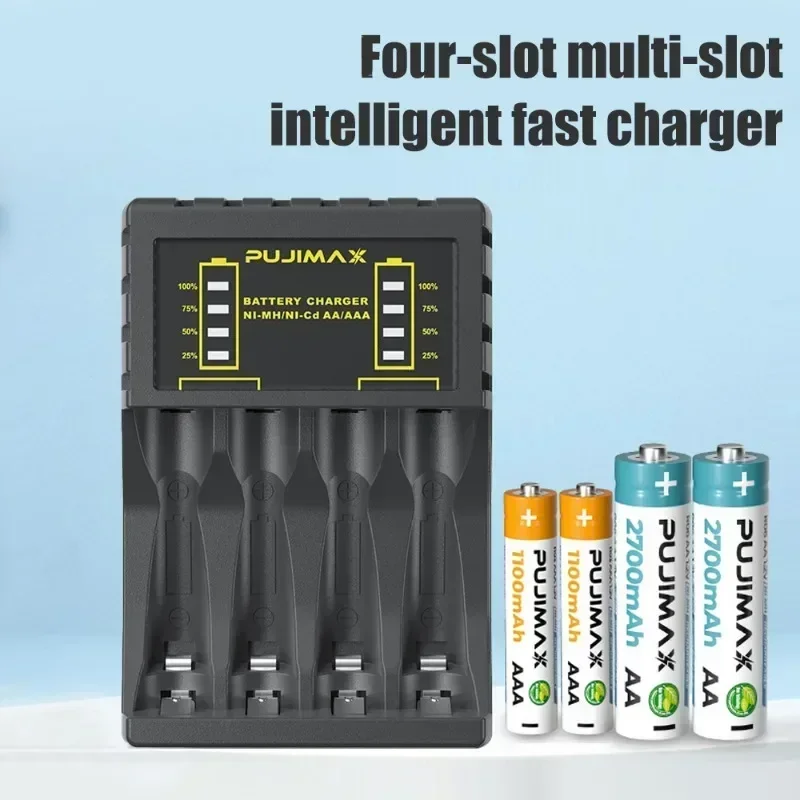Зарядное устройство с индикатором для NiMH NiCd AA/AA аккумуляторов 1 2 В USB C микроразъем