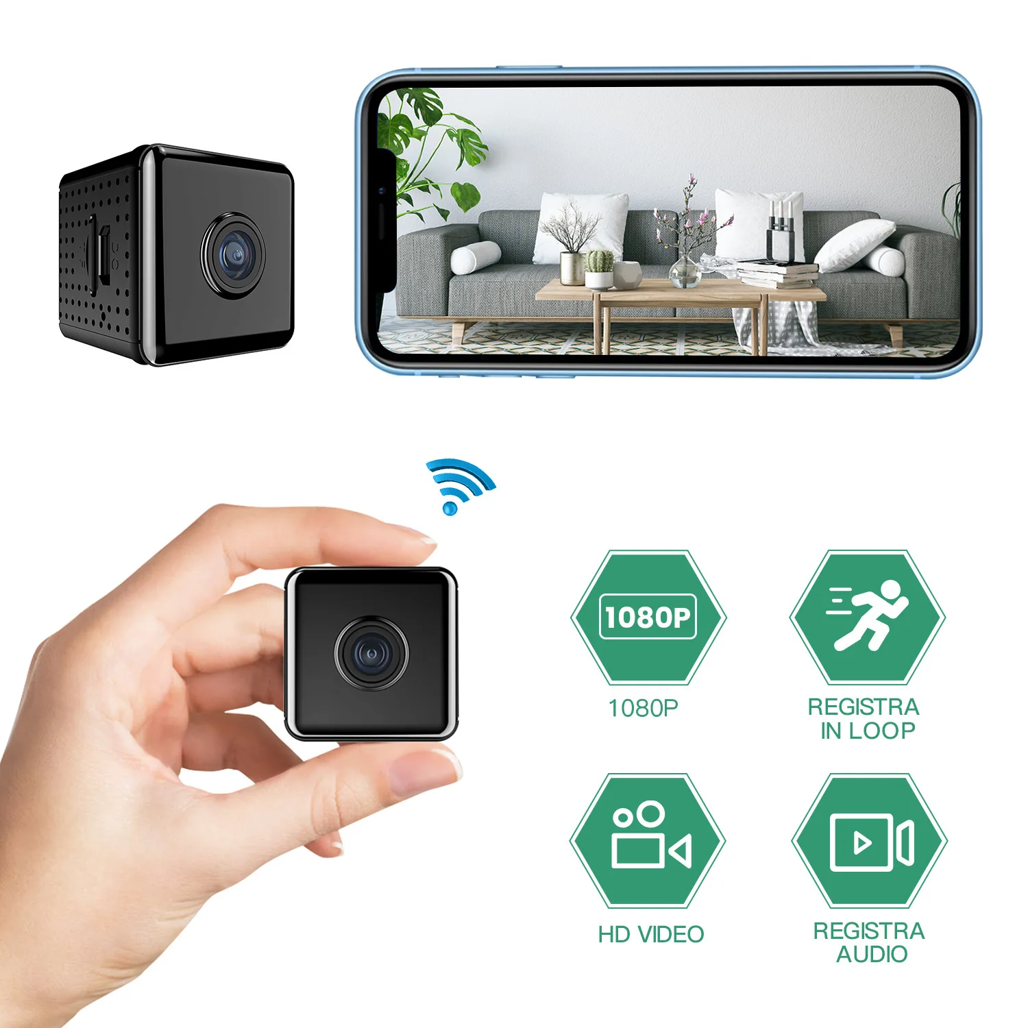 

HD Mini Camera Security Protection Surveillance 1080 P Cameras with Wifi Aerial Photography Action Small Videcam Micro Cam