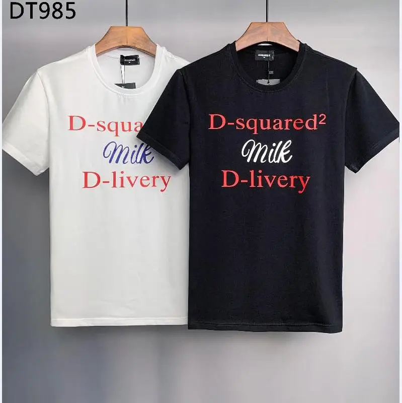 

2022 Summer Fashion Milk D-livery Letter Print Short Sleeve T-shirt Black and White Tops Mens Clothing Male Tees