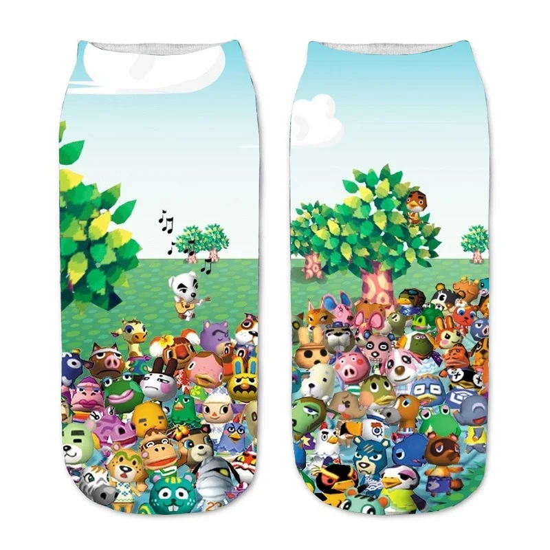 

Socks Anime with Print Animal Crossing Women Sock Short Thin Cotton Cute Francine Print Spring Summer Casual Ladies Stockings