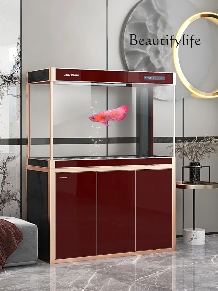 Аквариум аквариум для гостиной от пола до потолка ультрабелый стеклянный фильтр