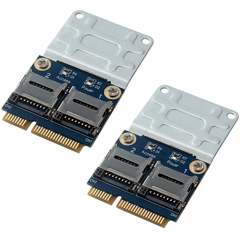 

2X 2 SSD HDD для ноутбука двойной Micro- SD SDHC SDXC TF для Mini Pcie устройство для чтения карт памяти Mpcie в 2 Mini-sdcard