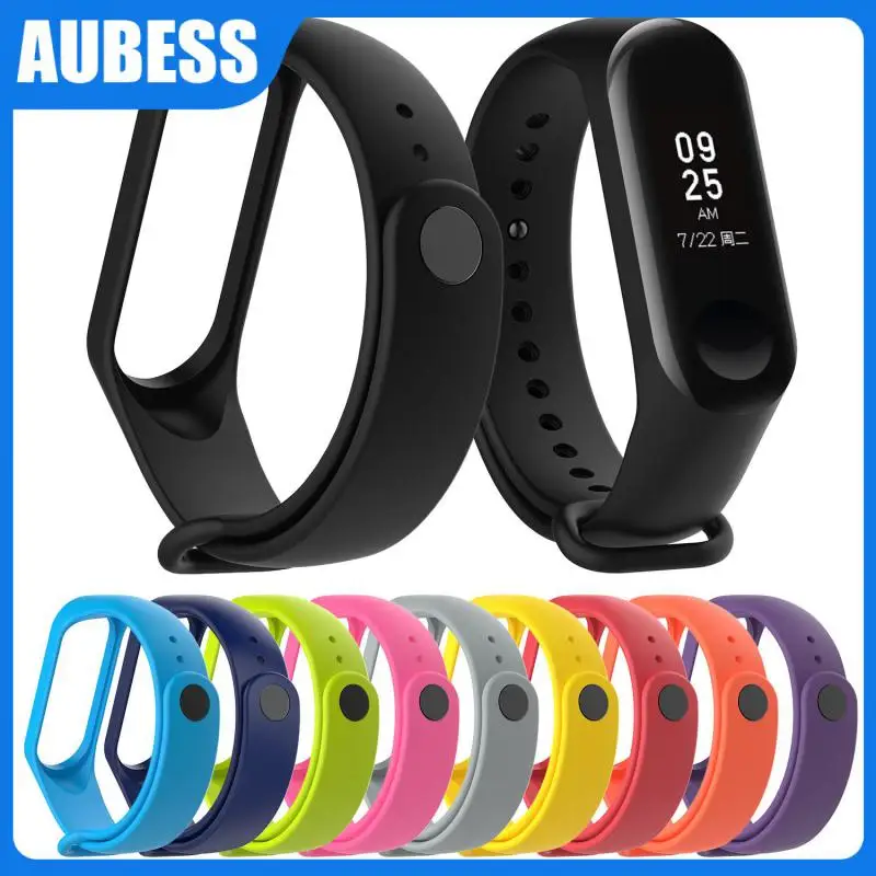 

2021 New Wristband Bracelet Silicone Waterproof Strap For MI Band 4 3 Strap Replacement Bracelet Can Be Adjusted At Will