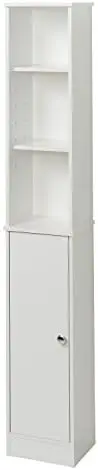 

Door Over--Toilet Bathroom Spacesaver, Bath-Storage Shelves with Leg Extensions, White Bookshelf