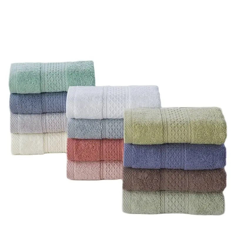 100% Cotton Fast Absorbent Adult Face Towel Household Solid Color Soft Long Staple Cotton Face Hand Shower Towel Bathroom Towel