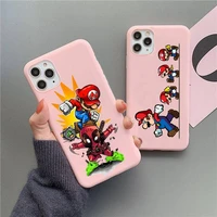 mario brothers phone case for iphone 13 12 11 pro max mini xs 8 7 6 6s plus x se 2020 xr matte candy pink silicone cover