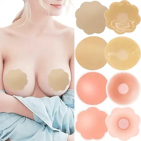 4pcs Nipple Covers Women Invisible Bra Reusable Breast Petals Stickers Pasty Pads Strapless Sticky Bras Intimates Accessories