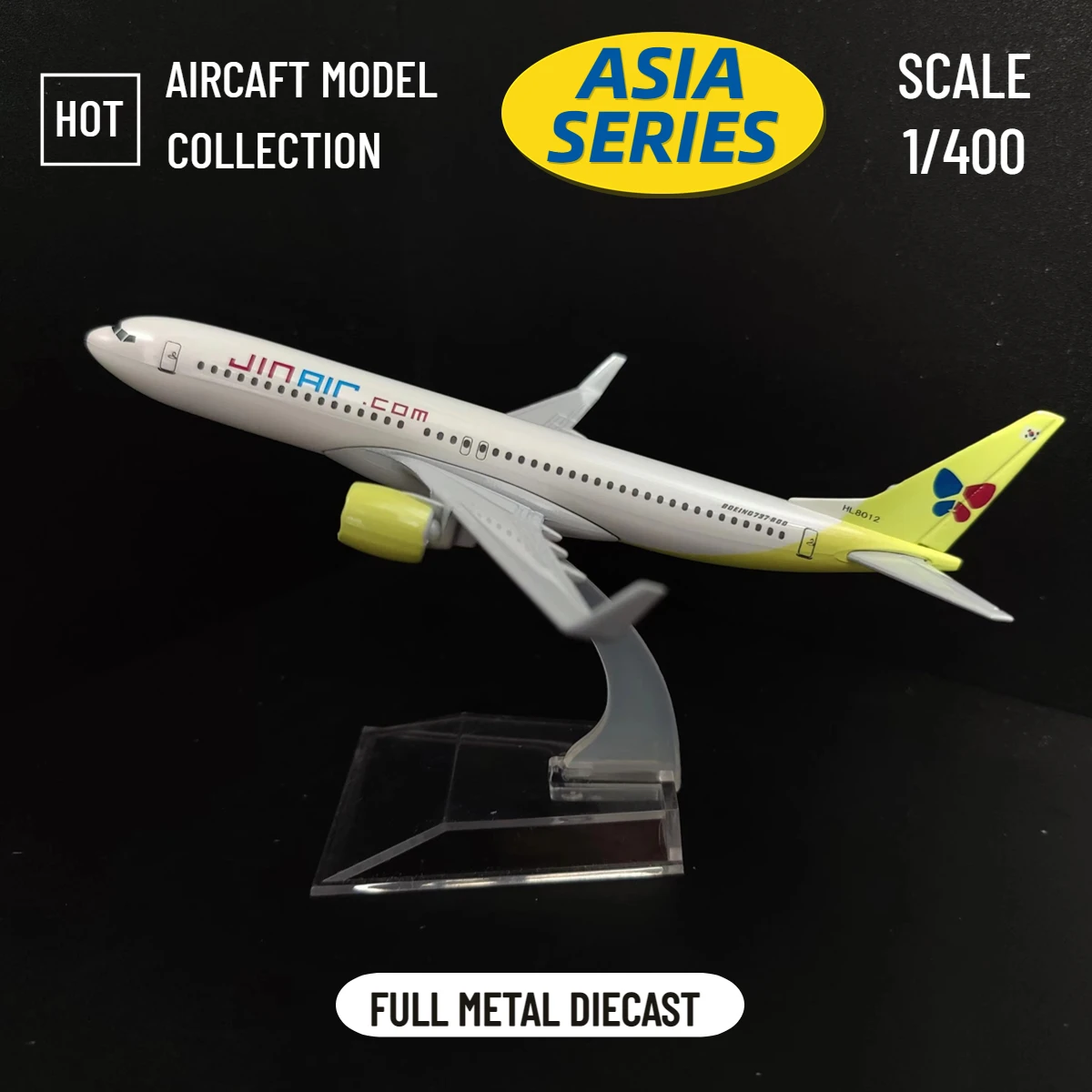 

Scale 1:400 Metal Aircraft Replica 15cm Korea Jin Air Asia Airlines Boeing Airplane Diecast Model Aviation Miniature for Boys