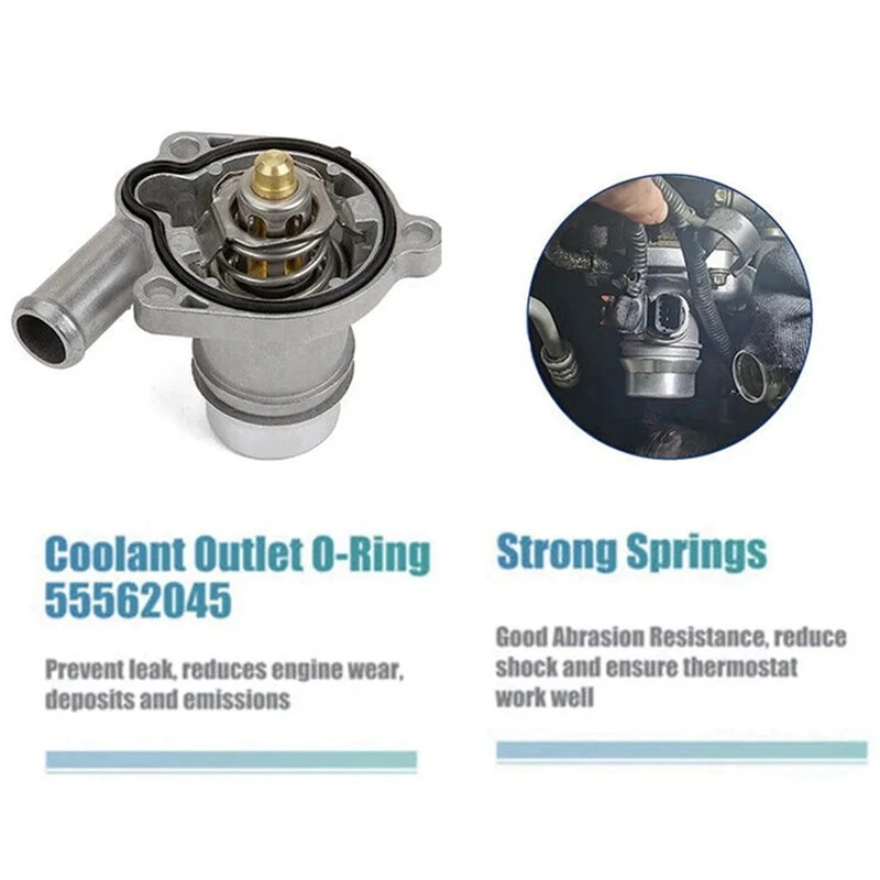 Car Engine Coolant Thermostat 55565336 55593034 For Chevrolet Cruze Sonic Trax Buick Encore 1.4L Opel 2011-2018