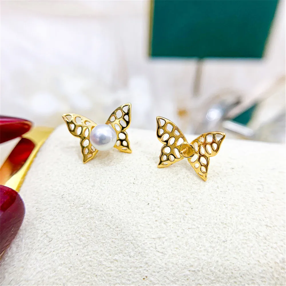 

S925 Sterling Silver Earring Hooks Accessories Gold Silver Ear Studs Ear Hooks Wire For Pearl Earrings Jewelry Making Findings