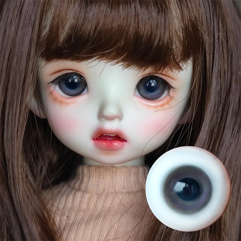 

BJD doll eyeball with 10mm 12mm 14mm 16mm 18mm eyeball dark green black pupil glass eyeball for 1/3 1/4 1/6 dolls