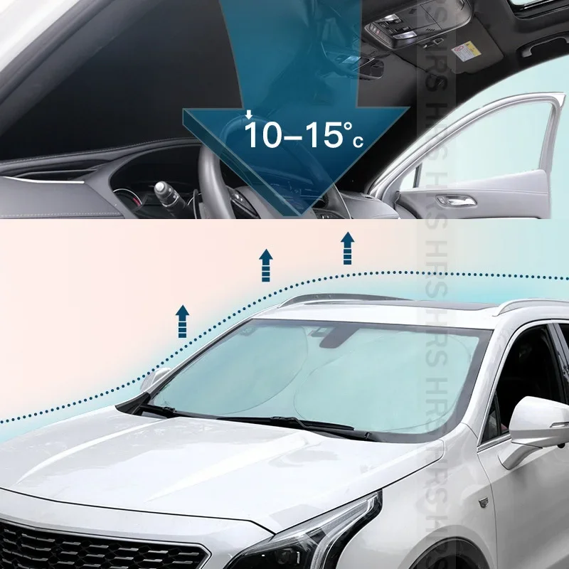 Фото Для Ford Mustang 2015-2023 автомобильные аксессуары для интерьера, Стайлинг автомобиля, наноизоляционный козырек от солнца на лобовое стекло, козырек от солнца на переднее окно №4