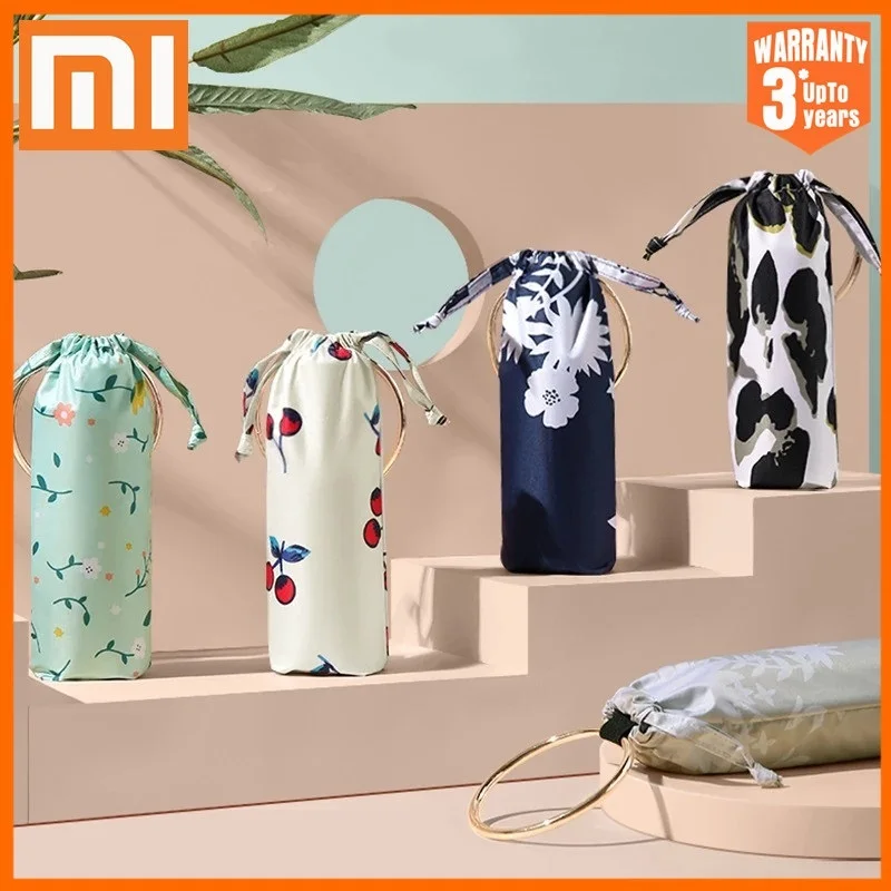 

Xiaomi Fashion Cute Mini Umbrella Portable Outdoor Pocket Sun Umbrellas Five Folding UV Luxury Umbrella Rain Women Girls Parasol