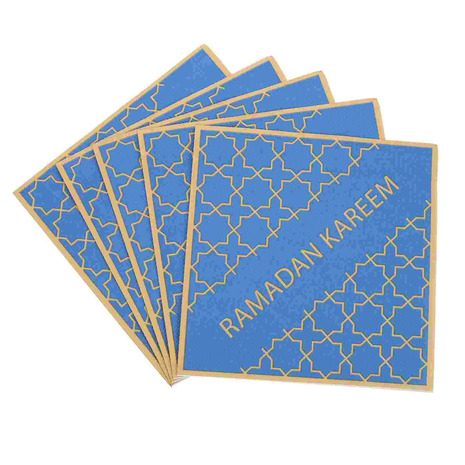 

Napkin Ramadan Eid Napkins Decorations Paper Party Sheets Decoupage Muslim Mubarak Printing Decorative Dinner Star Festive