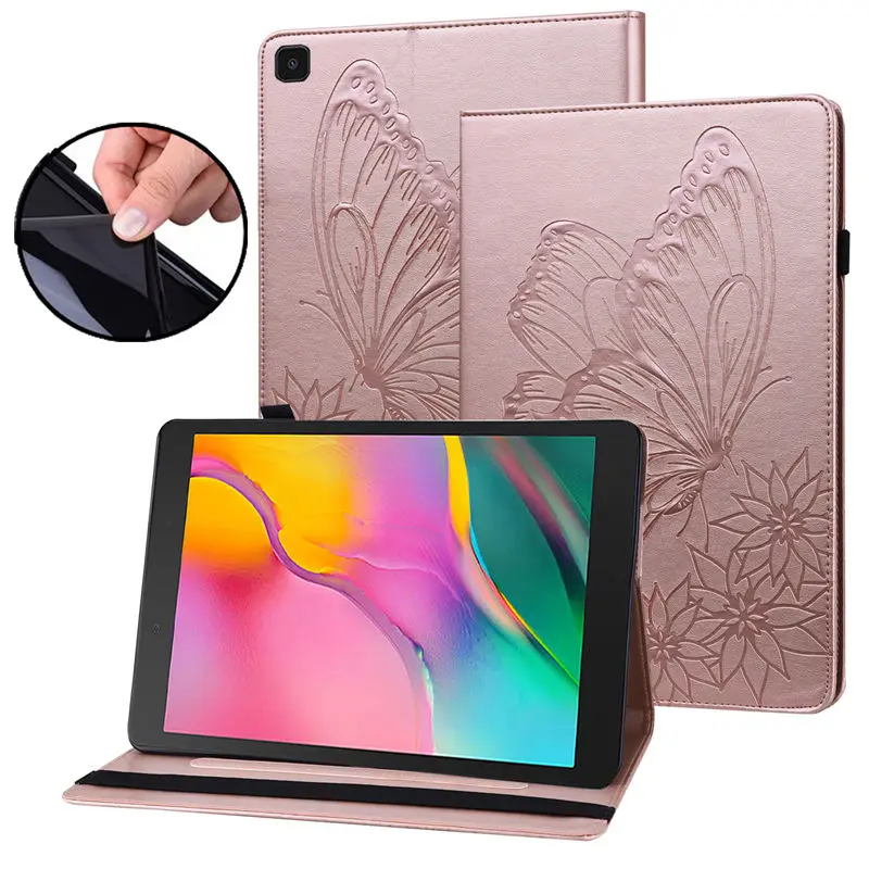 

Flip PU Leather Funda for Samsung Galaxy Tab A 8.0 2019 Case SM-T290 SM-T295 8" Tablet PC Cover Butterfly Embossed Stand Coque