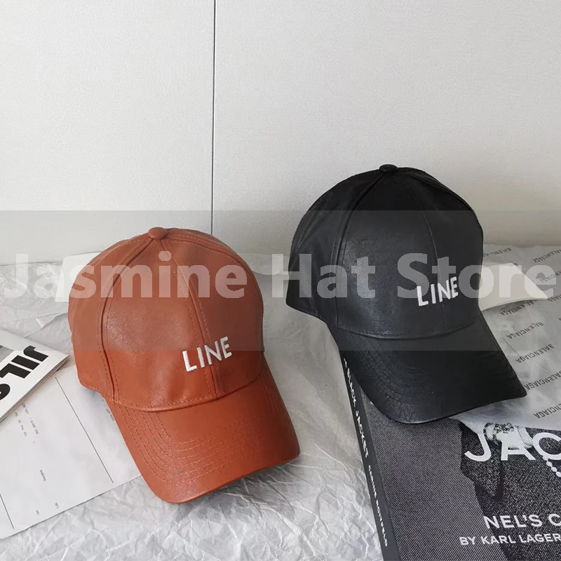 

Кожаная бейсболка, модная трендовая весенне-осенняя сезон, мужская и женская уличная Кепка для отдыха, британская шляпа от солнца BQ1201