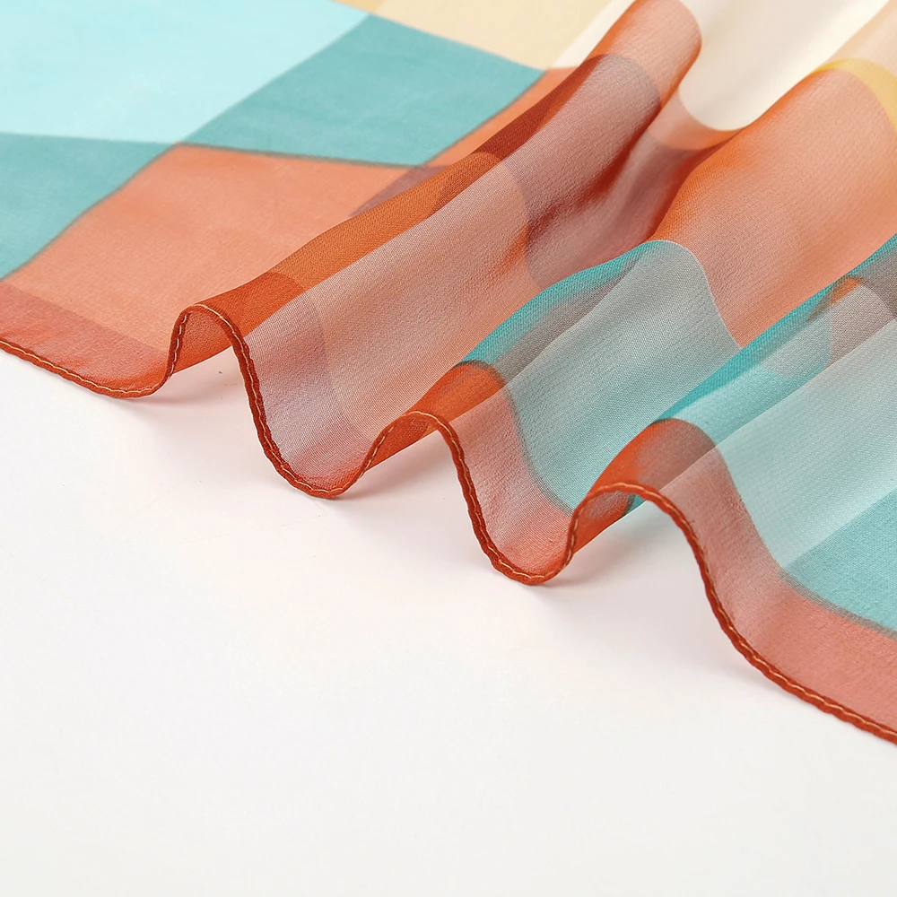 Женский длинный шарф с сетчатым принтом 160x50 см