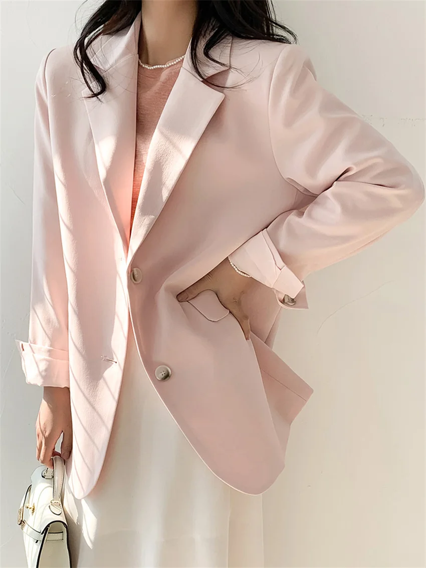 

HziriP 2022 Women Formal Coats S-XL Casual Full Sleeves Spring Work Wear OL New Elegant Slim-Fit Fashion Solid Hot Blazers