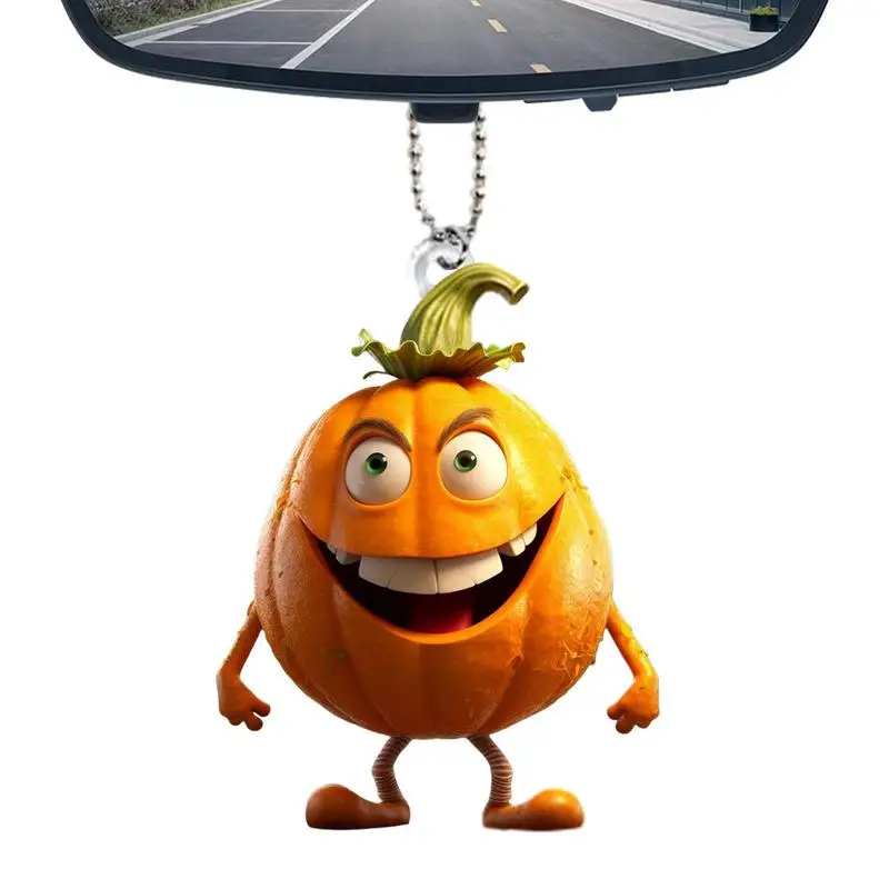 

Rearview Mirror Accessories Pumpkin Pendant For Halloween Tree Car Rearview Mirror Ornament Auto Interior Charm Decoration