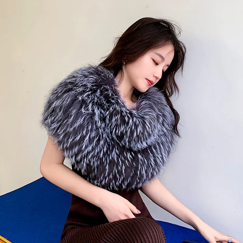 

Шарф из натурального меха, женский эластичный шарф из искусственного лисьего меха