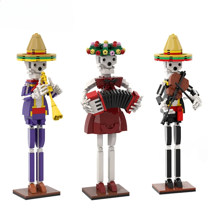 MOC Строительные блоки Скелет Музыкальная Фигурки