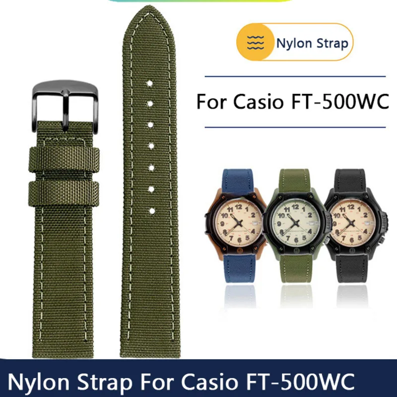 

Нейлоновый ремешок для часов Casio Forester FT-500WC19mm, кожаный ремешок для мужских и женских часов, прочный ремешок, браслет FT500WC, браслеты