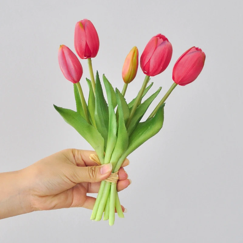 

Искусственные тюльпаны из силикона LaurelChow 5 шт., 25 см