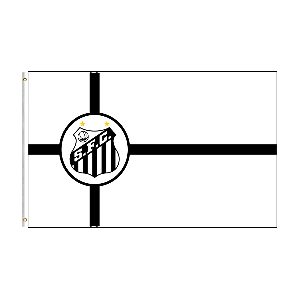

90x150cm Santos Flag Polyester Printed Football Team For Decoration