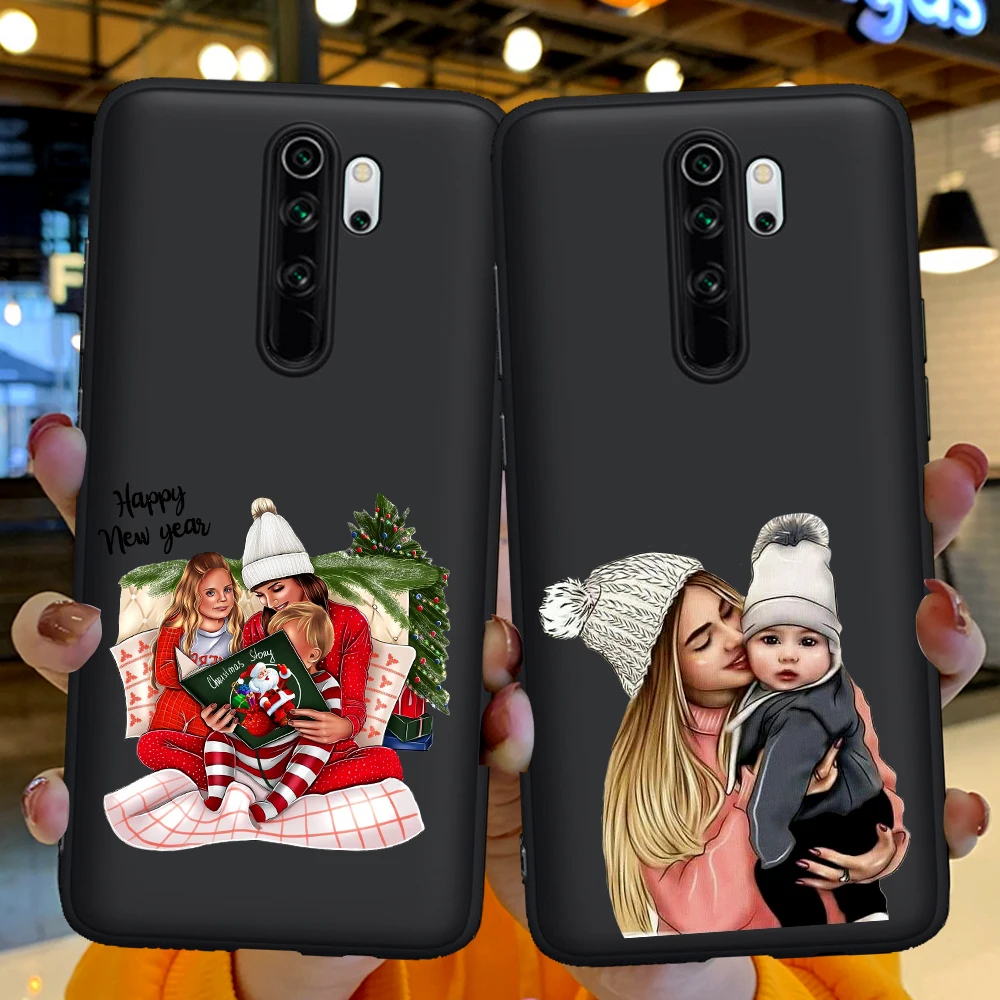 

Fashion baby and mom Coque Soft Silicone Funda for Xiaomi Mi 9T Redmi Note 5 6 7 8 8T 10 10Pro K20 K30 9T Pro Phone Case cover