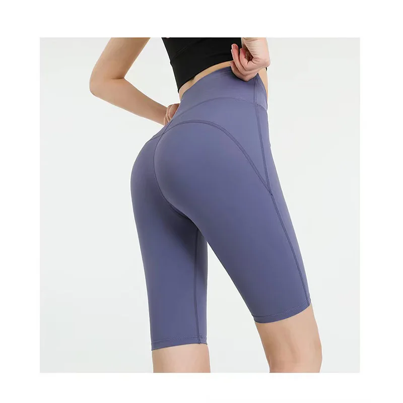 

Women's fitness leggings Elastic anti-wrinkle sportswear Yoga five-point pants Quick-drying running training wear