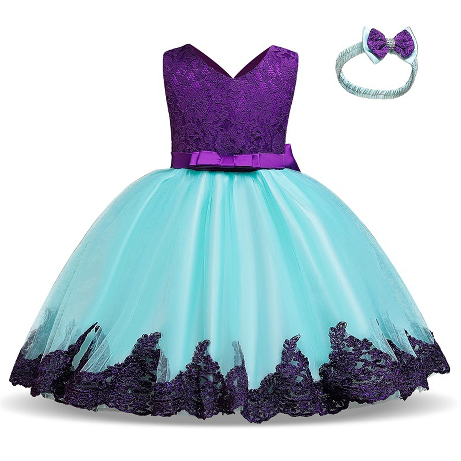 

Baby Girls Princess Party Dress Elegant Wedding Gown Big Bow Birthday Wedding Flower Kids Dresses for Children Tutu Dresses