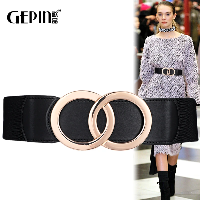 X6091 Lady Wide Elastic Belt Women Decorative Coat Waistband with Dress Sweater Girdle Girl Joker Girdle Waist Down Jacket Belt