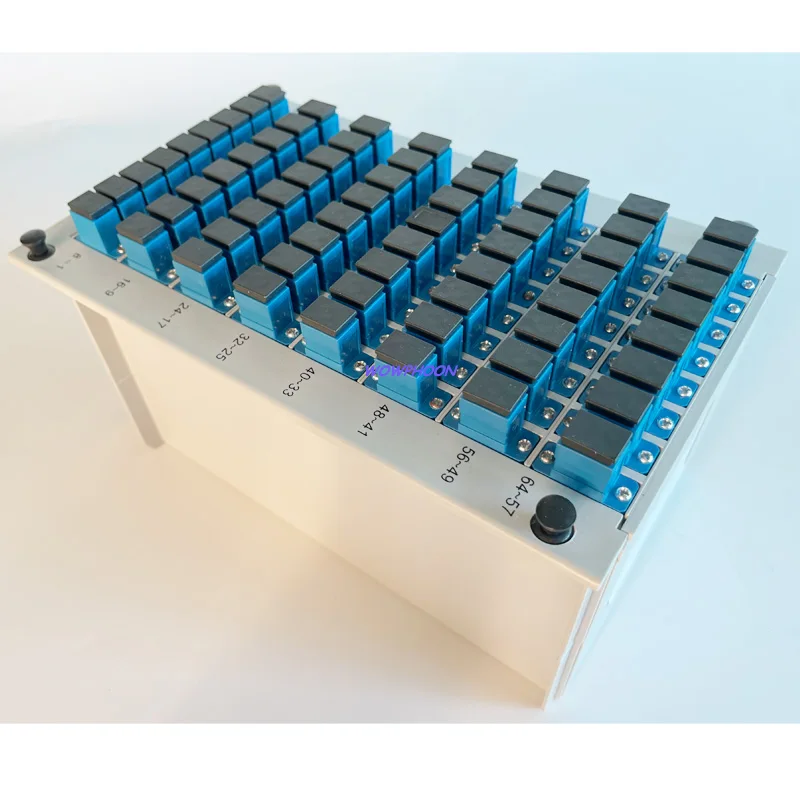 1:64 SC/UPC Fiber Optic Splitter 1x64 Optical PLC Splitter Cassette Box Card Inserting Type Optical FTTH PLC Splitter