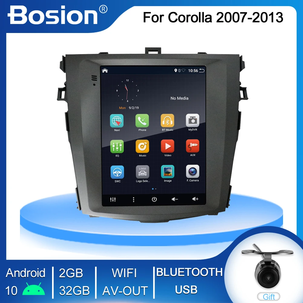

Мультимедийная система Bosion для Toyota Corolla 10 E140 E150 9,7-10,0, автомагнитола под управлением Android 2007, с экраном 2013 дюйма и GPS Навигатором, типоразмер 2 ...