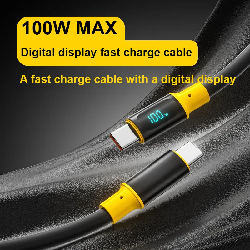 Шнур зарядный из алюминиевого сплава с USB Type C на 100 Вт 1 2/2 м