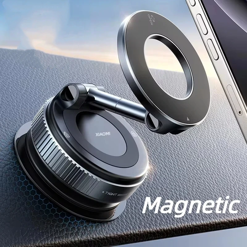 Фото Сверхсильный магнитный держатель для телефона Xiaomi, складной дизайн 360° °   Регулируемое вакуумное автомобильное крепление для автомобильного стола, держатель для телефона в ванной комнате №1