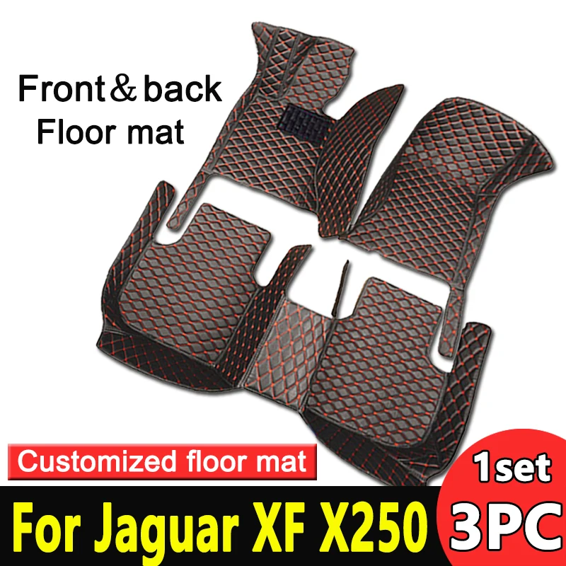

Car Floor Mats For Jaguar XF X250 2008~2015 Carpet Rug Durable Leather Mat Auto Anti Dirty Pads Interior Parts Car Accessories