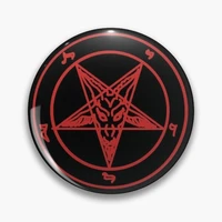 red baphomet customizable soft buckle pin decorative gift hat badge lapel brooch