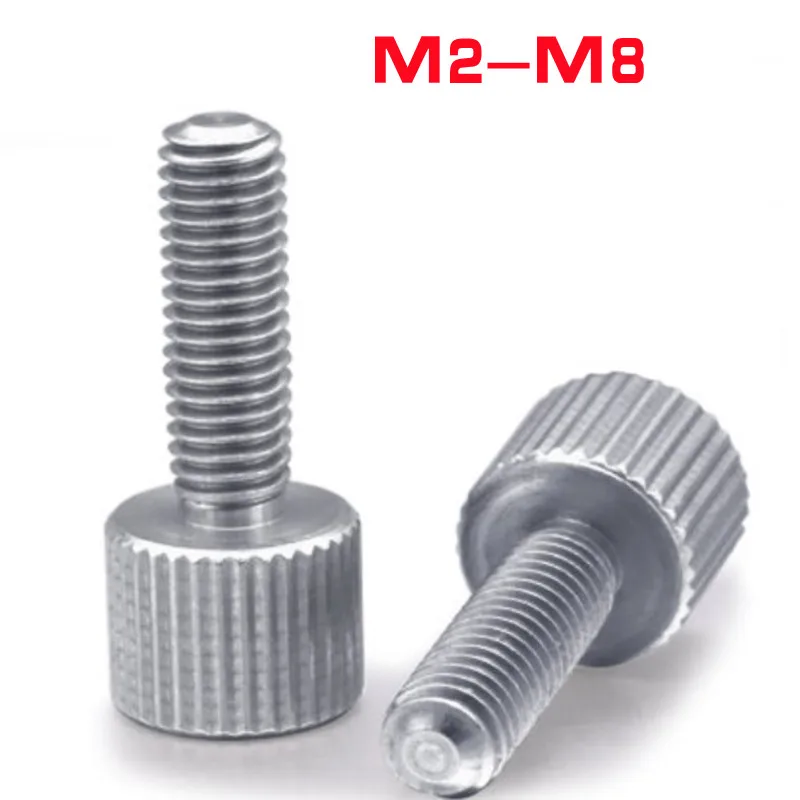 

2/5 шт. M2 M2.5 M3 M4 M5 M6 304 накатка из нержавеющей стали плоская круглая головка ручная затяжка винт шасси болт для большого пальца Регулируемый бе...