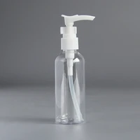 5pcs 60ml transparency refillable squeeze plastic lotion bottle with white pump sprayer pet plastic portable lotion bottle