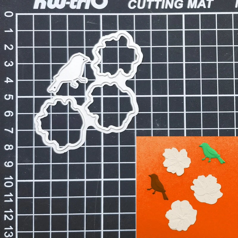 2024 новая рельефная Папка с 3d тиснением-цветы птицы цветы сливы используется для