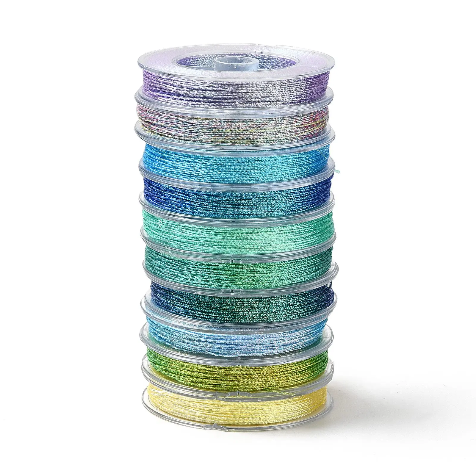 10 Rolls 0.4mm 6-Ply Polyester Cord Colorful Knitting Thread for DIY Braided Bracelet Tassel Boho Summer Jewelry Craft Making