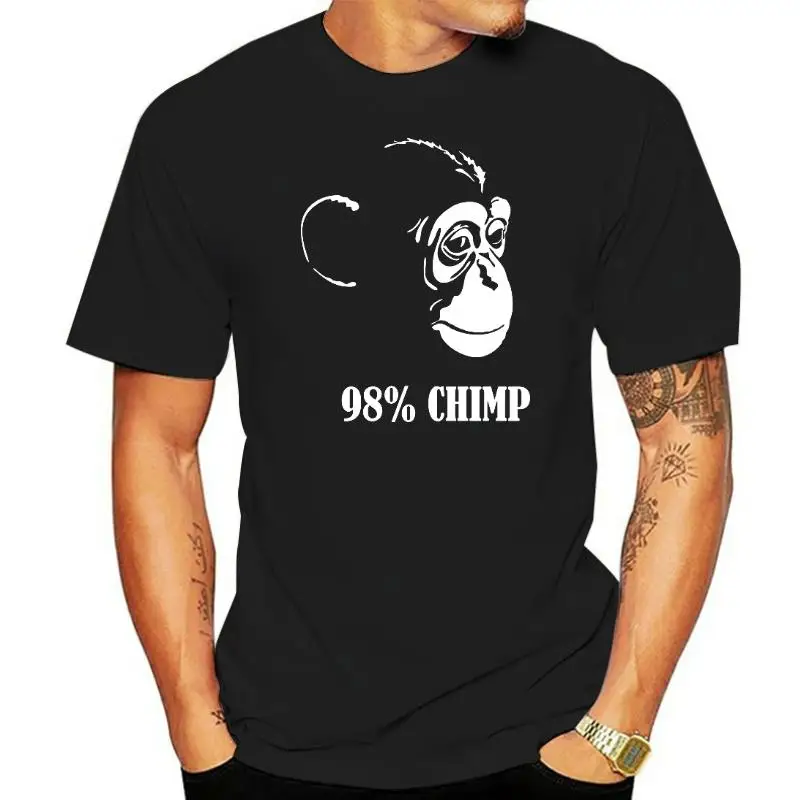 

98% chimp t shirt novelty sarcastic monkey cheeky free post birthday humour