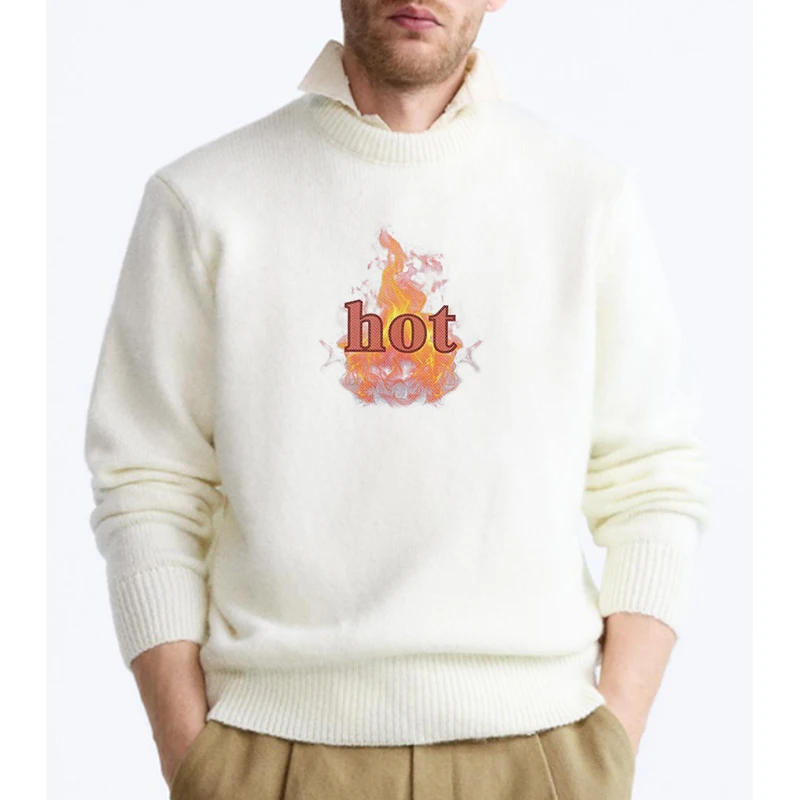 Пуловер Y2k мужской/женский с буквенным принтом винтажный вязаный джемпер в