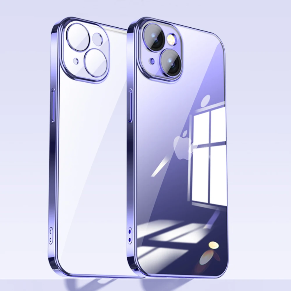 

Luxury Plating Transparent Soft Silicone Case For iPhone 14 Plus 13 Pro Max 12 11 Mini X XS XR 7 8 SE 2 3 Clear Shockproof Cover