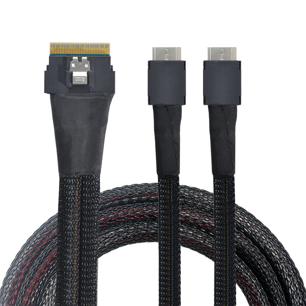 Xiwai ChenYang PCI-Express SFF-8654 8i 74Pin to Dual Oculink SFF-8611 PCI-E Ultraport Slimline SAS Slim 4 0 кабель 50 см
