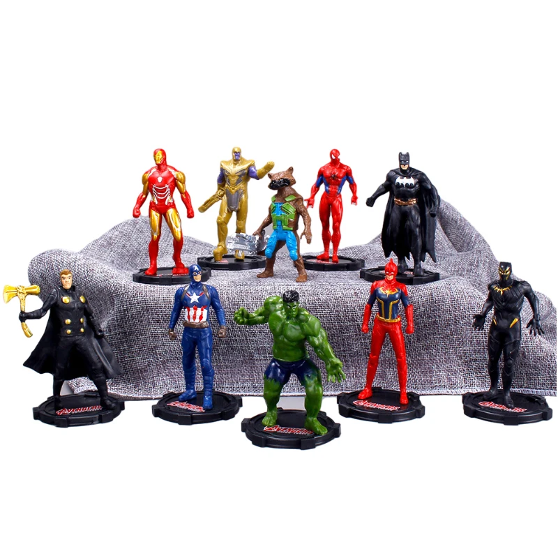 

8-10cm Marvel Set Avengers 3 Anime Superhero Captain America Spiderman Iron Man Hulk Thor Movable Figure Doll Model Toy Kid Gift