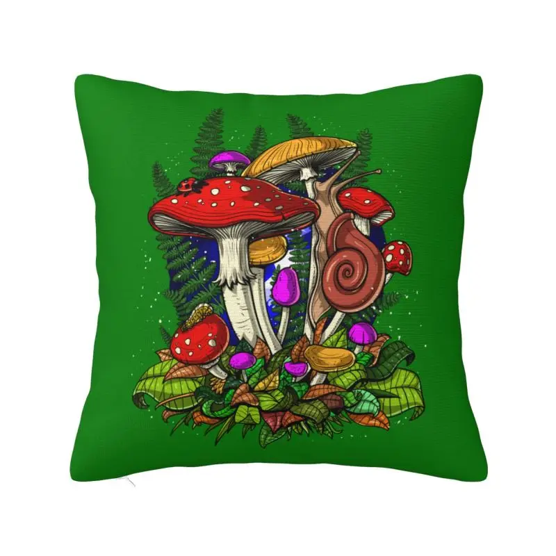

Magic Mushrooms Fungi Modern Throw Pillow Covers Home Decorative Psilocybin Psychedelic Sofa Cushion