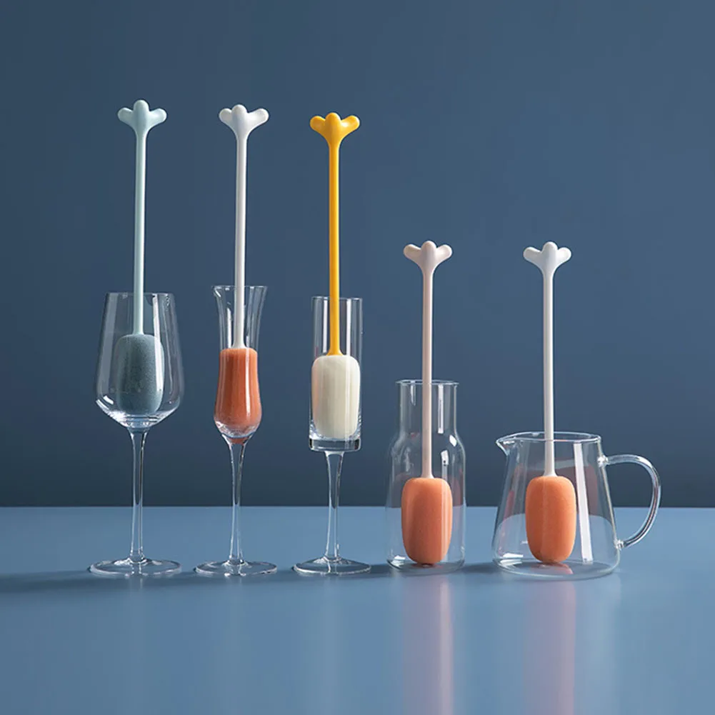 

Long Handle Baby Bottle Brush Soft Sponge Brush Water Bottle Glass Cup Washing Cleaner Tool Kitchen Cleaning Tool Special Tool