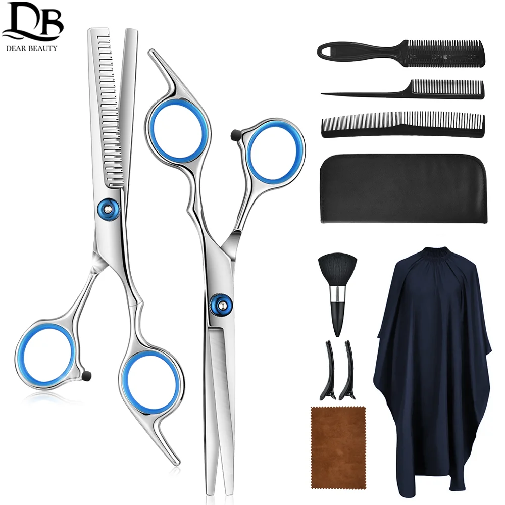 

Professional Hairdressing Scissors Kit Stainless Steel Barber Scissors Tail Comb Hair Cloak Hair Cut Comb Styling Tool